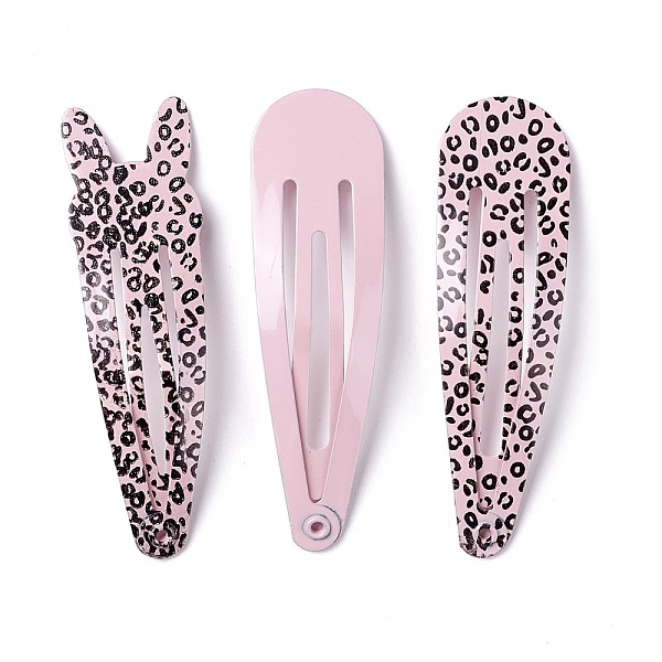 PandaHall Cute Spray Painted Iron Snap Hair Clips, Teardrop & Rabbit with Leopard Print Pattern, Pink, 48x13.5x1.5mm, 3pcs/set Iron Pink
PandaHall Cute Spray Painted Iron Snap Hair Clips, Teardrop & Rabbit with Leopard Print Pattern, Pink, 48x13.5x1.5mm, 3pcs/set Iron Pink