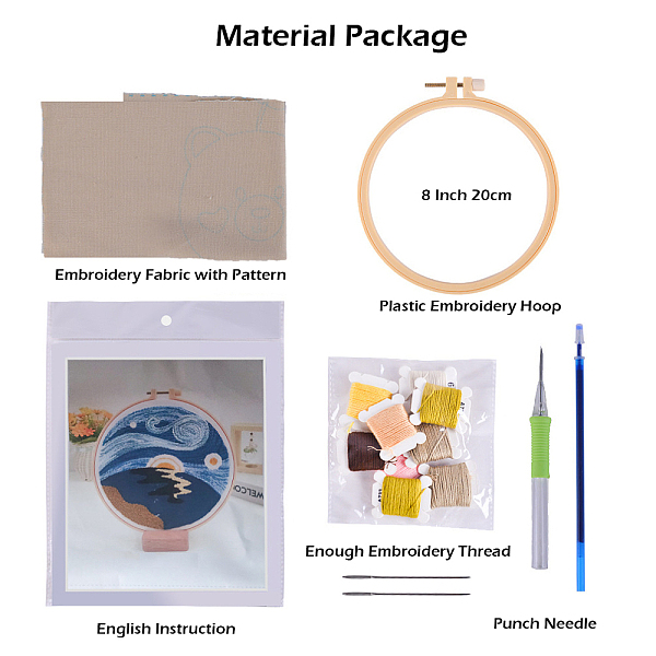 PandaHall Punch Embroidery Beginner Kit, including Instruction Sheet, Yarn, Punch Pen, Cotton Cloth, Plastic Embroidery Hoop & Needle..., Orange
PandaHall Punch Embroidery Beginner Kit, including Instruction Sheet, Yarn, Punch Pen, Cotton Cloth, Plastic Embroidery Hoop & Needle..., Orange