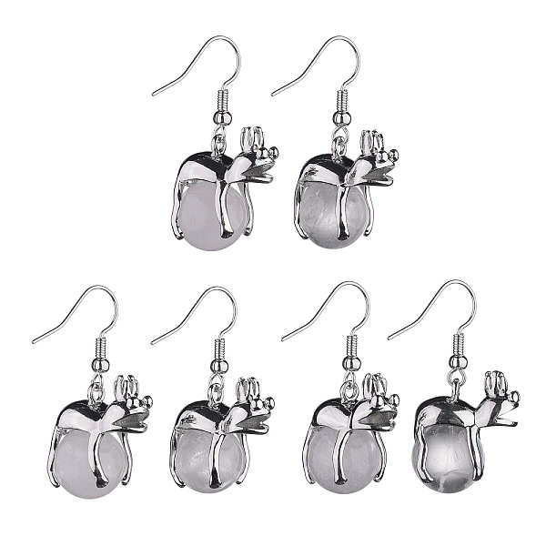 PandaHall Natural Quartz Crystal Frog Dangle Earrings, Platinum Brass Jewelry for Women, 37mm, Pin: 0.6mm Quartz Crystal
PandaHall Natural Quartz Crystal Frog Dangle Earrings, Platinum Brass Jewelry for Women, 37mm, Pin: 0.6mm Quartz Crystal