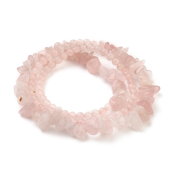 PandaHall Three Loops Stretch Wrap Bracelets, with Natural Rose Quartz Beads, Round & Chip, 22.04 inch(56cm) Rose Quartz
PandaHall Three Loops Stretch Wrap Bracelets, with Natural Rose Quartz Beads, Round & Chip, 22.04 inch(56cm) Rose Quartz
