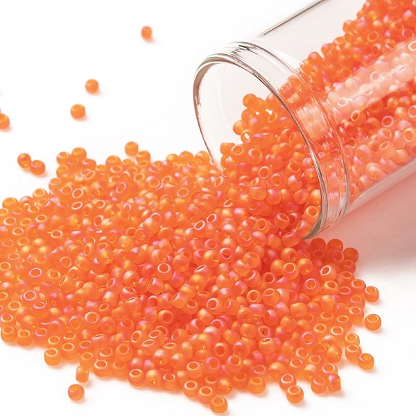 PandaHall TOHO Round Seed Beads, Japanese Seed Beads, (174BF) Transparent AB Frost Hyacinth, 11/0, 2.2mm, Hole: 0.8mm, about 5555pcs/50g..., Orange
PandaHall TOHO Round Seed Beads, Japanese Seed Beads, (174BF) Transparent AB Frost Hyacinth, 11/0, 2.2mm, Hole: 0.8mm, about 5555pcs/50g..., Orange