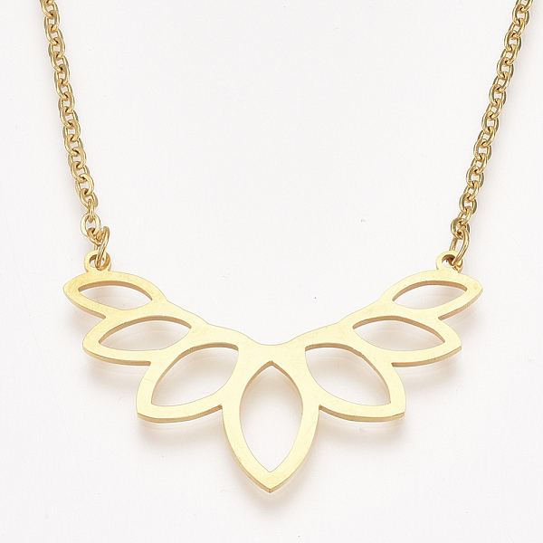 PandaHall 201 Stainless Steel Pendant Necklaces, with Cable Chains, Lotus, Golden, 17.9 inch(45.5cm), 2mm, Lotus: 25x40x1mm 201 Stainless...
PandaHall 201 Stainless Steel Pendant Necklaces, with Cable Chains, Lotus, Golden, 17.9 inch(45.5cm), 2mm, Lotus: 25x40x1mm 201 Stainless...