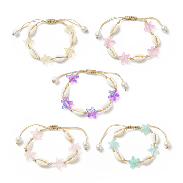 PandaHall Natural Cowrie Shell & Glass Starfish Braided Bead Bracelet for Women, Mixed Color, Inner Diameter: 1-5/8~3 inch(4.2~7.7cm) Shell..., Multicolor
PandaHall Natural Cowrie Shell & Glass Starfish Braided Bead Bracelet for Women, Mixed Color, Inner Diameter: 1-5/8~3 inch(4.2~7.7cm) Shell..., Multicolor