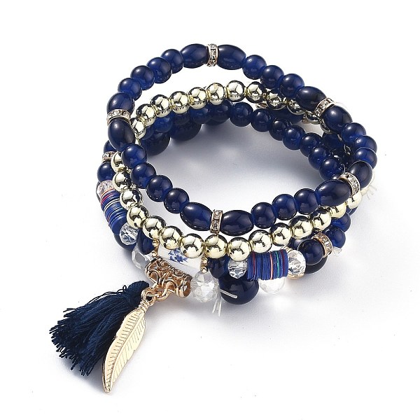 PandaHall Multi-layered Stretch Bracelets Sets, Stackable Bracelets, with Acrylic Beads, Golden Plated Alloy Findings and Yarn Tassel...
PandaHall Multi-layered Stretch Bracelets Sets, Stackable Bracelets, with Acrylic Beads, Golden Plated Alloy Findings and Yarn Tassel...