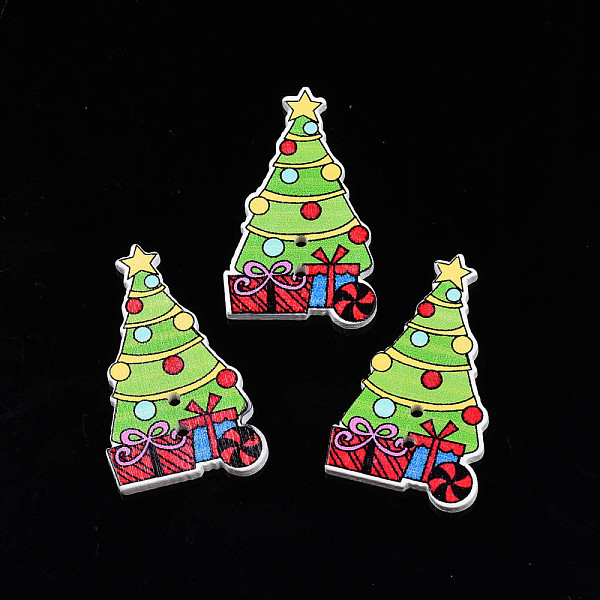 PandaHall Christmas 2-Hole Spray Painted Maple Wooden Buttons, Single-Sided Printed, Christmas Tree, Light Green, 40x23x2mm, Hole: 1.6mm...
PandaHall Christmas 2-Hole Spray Painted Maple Wooden Buttons, Single-Sided Printed, Christmas Tree, Light Green, 40x23x2mm, Hole: 1.6mm...