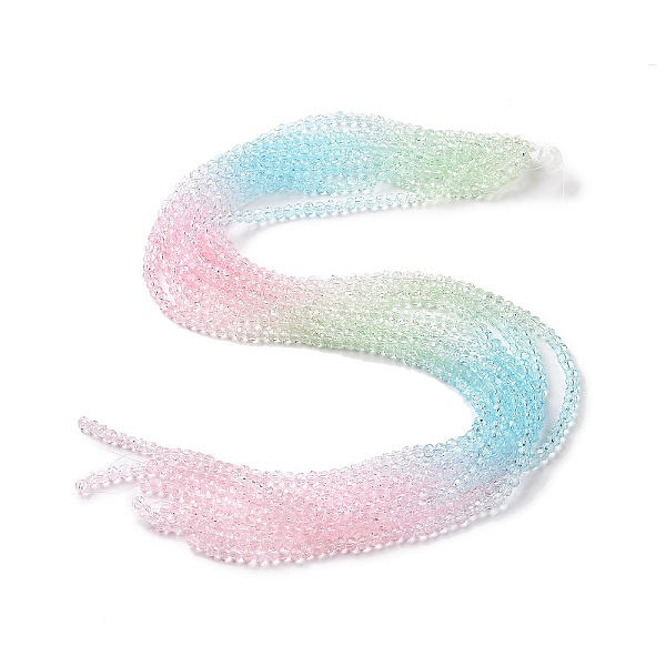 PandaHall Transparent Glass Beads Strands, Faceted, Rondelle, Light Blue, 4x3.5mm, Hole: 0.8~1mm, about 119~121pcs/strand, 15.75~16.34...
PandaHall Transparent Glass Beads Strands, Faceted, Rondelle, Light Blue, 4x3.5mm, Hole: 0.8~1mm, about 119~121pcs/strand, 15.75~16.34...