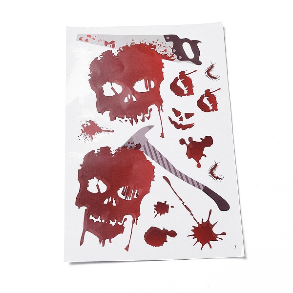 PandaHall Halloween Theme PVC Static Stickers, Waterproof Horrible Static Cling Decals for Window Decoration, Skull Pattern, 296x199x0.2mm..., Red
PandaHall Halloween Theme PVC Static Stickers, Waterproof Horrible Static Cling Decals for Window Decoration, Skull Pattern, 296x199x0.2mm..., Red