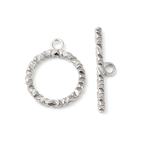 PandaHall Brass Toggle Clasps, Textured Ring, Real Platinum Plated, Ring: 25.5x21.5x2.5mm, Hole: 3mm, Bar: 32x7x2.5mm, Hole: 3mm Brass Ring
PandaHall Brass Toggle Clasps, Textured Ring, Real Platinum Plated, Ring: 25.5x21.5x2.5mm, Hole: 3mm, Bar: 32x7x2.5mm, Hole: 3mm Brass Ring