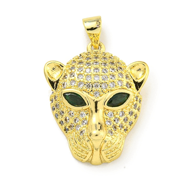 PandaHall Brass Micro Pave Cubic Zirconia Pendants, Leopard Head Charms, Real 18K Gold Plated, 24x19x7mm, Hole: 4.5x3.5mm Brass+Cubic..., Green
PandaHall Brass Micro Pave Cubic Zirconia Pendants, Leopard Head Charms, Real 18K Gold Plated, 24x19x7mm, Hole: 4.5x3.5mm Brass+Cubic..., Green
