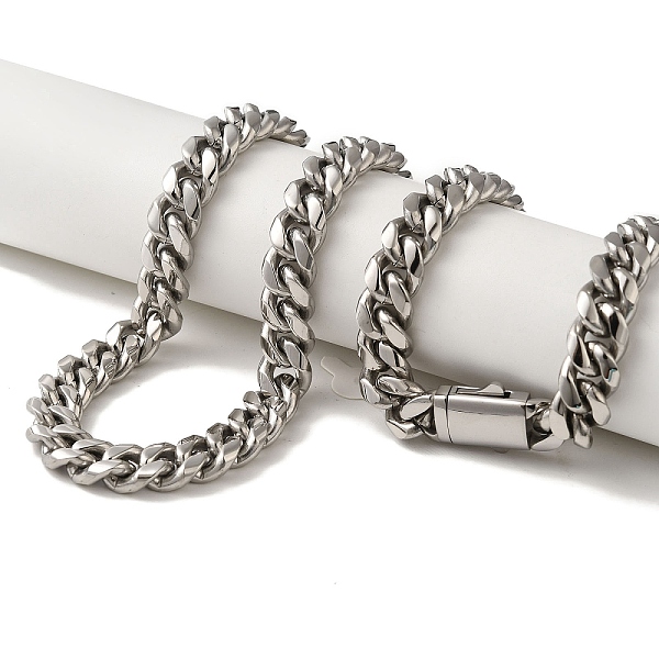PandaHall 304 Stainless Steel Curb Necklaces, Stainless Steel Color, 23.82 inch(60.5cm) 304 Stainless Steel
PandaHall 304 Stainless Steel Curb Necklaces, Stainless Steel Color, 23.82 inch(60.5cm) 304 Stainless Steel
