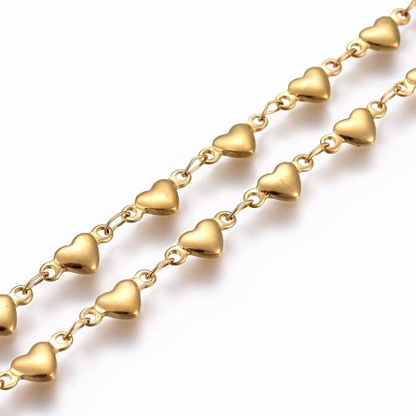 PandaHall 3.28 Feet 304 Stainless Steel Link Chains, Soldered, Heart, Golden, 10x4.5x2mm 304 Stainless Steel
PandaHall 3.28 Feet 304 Stainless Steel Link Chains, Soldered, Heart, Golden, 10x4.5x2mm 304 Stainless Steel