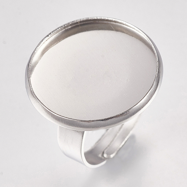 PandaHall 304 Stainless Steel Pad Ring Settings, Adjustable, Flat Round, Stainless Steel Color, Tray: 18mm, Size 7(17mm) 304 Stainless Steel
PandaHall 304 Stainless Steel Pad Ring Settings, Adjustable, Flat Round, Stainless Steel Color, Tray: 18mm, Size 7(17mm) 304 Stainless Steel