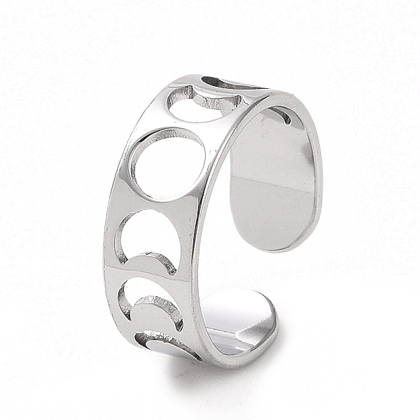 PandaHall 304 Stainless Steel Hollow Out Moon Phase Open Cuff Ring for Women, Stainless Steel Color, US Size 6(16.5mm) 304 Stainless Steel
PandaHall 304 Stainless Steel Hollow Out Moon Phase Open Cuff Ring for Women, Stainless Steel Color, US Size 6(16.5mm) 304 Stainless Steel