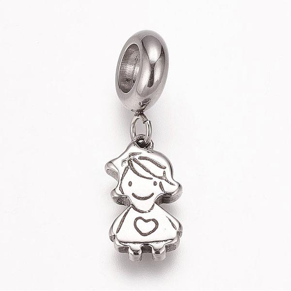 PandaHall 304 Stainless Steel European Dangle Charms, Large Hole Pendants, Girl, Antique Silver, 24mm, Hole: 5mm, Pendant: 14x8x2mm 304...
PandaHall 304 Stainless Steel European Dangle Charms, Large Hole Pendants, Girl, Antique Silver, 24mm, Hole: 5mm, Pendant: 14x8x2mm 304...