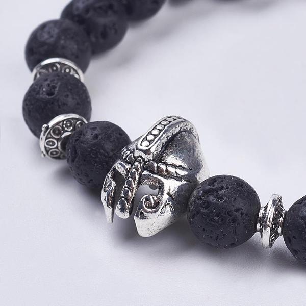 PandaHall Natural Lava Rock Stretch Bracelets, with Lava Rock Beads and Tibetan Style Alloy Beads, Gladiator Helmet, 2-1/8 inch(55mm) Lava..., Black
PandaHall Natural Lava Rock Stretch Bracelets, with Lava Rock Beads and Tibetan Style Alloy Beads, Gladiator Helmet, 2-1/8 inch(55mm) Lava..., Black