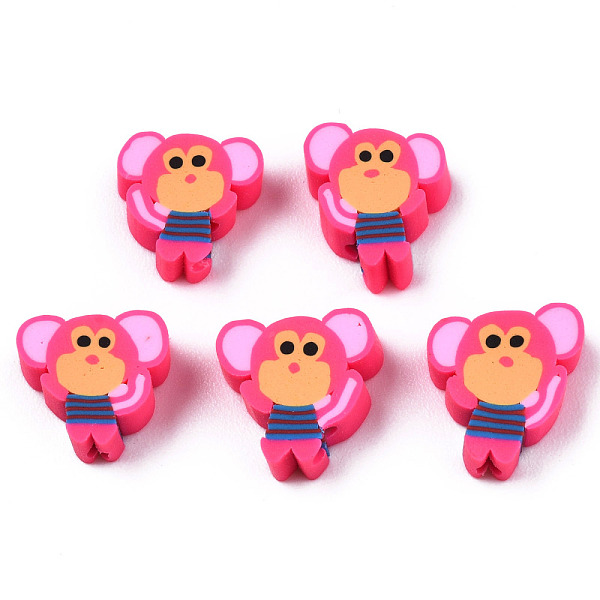 PandaHall Handmade Polymer Clay Beads, Monkey, Deep Pink, 10~13x8~10x4~5mm, Hole: 1.8mm Polymer Clay Monkey
PandaHall Handmade Polymer Clay Beads, Monkey, Deep Pink, 10~13x8~10x4~5mm, Hole: 1.8mm Polymer Clay Monkey