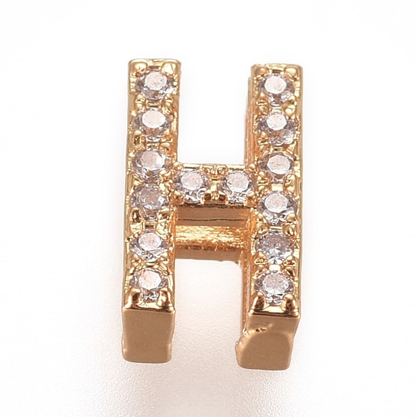 PandaHall Golden Plated Brass Micro Pave Cubic Zirconia Slide Charms, Letter, Clear, Letter.H, 7~7.5x1.5~6.5x3mm, Hole: 6x1mm Brass+Cubic...
PandaHall Golden Plated Brass Micro Pave Cubic Zirconia Slide Charms, Letter, Clear, Letter.H, 7~7.5x1.5~6.5x3mm, Hole: 6x1mm Brass+Cubic...