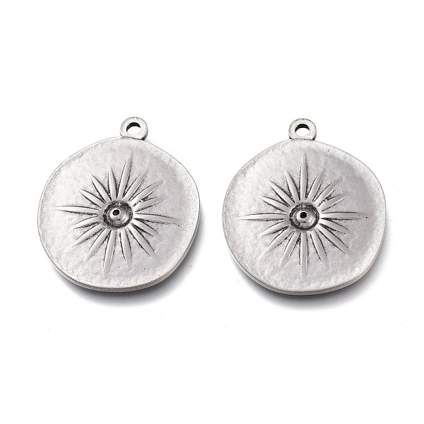 PandaHall 304 Stainless Steel Pendants, Flat Round with Star, Antique Silver, 28.5x24x2mm, Hole: 2mm 304 Stainless Steel Flat Round
PandaHall 304 Stainless Steel Pendants, Flat Round with Star, Antique Silver, 28.5x24x2mm, Hole: 2mm 304 Stainless Steel Flat Round