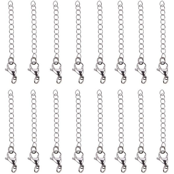 PandaHall 20strands 304 Stainless Steel Extender Chains with Lobster Claw Clasps for DIY Jewelry Making, 58mm Long, Stainless Steel Color...
PandaHall 20strands 304 Stainless Steel Extender Chains with Lobster Claw Clasps for DIY Jewelry Making, 58mm Long, Stainless Steel Color...