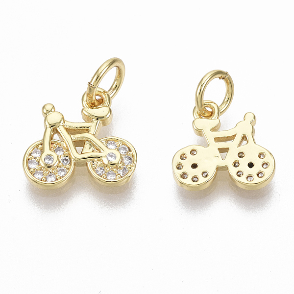 PandaHall Brass Micro Pave Clear Cubic Zirconia Charms, with Jump Ring, Nickel Free, Bike, Real 18K Gold Plated, 10x10x1.5mm, Hole: 3mm...
PandaHall Brass Micro Pave Clear Cubic Zirconia Charms, with Jump Ring, Nickel Free, Bike, Real 18K Gold Plated, 10x10x1.5mm, Hole: 3mm...