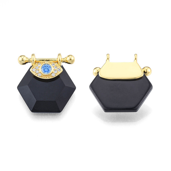 PandaHall Brass Micro Pave Clear Cubic Zirconia Pendants, with Glass, Nickel Free, Real 18K Gold Plated, Hexagon with Eye, Black...
PandaHall Brass Micro Pave Clear Cubic Zirconia Pendants, with Glass, Nickel Free, Real 18K Gold Plated, Hexagon with Eye, Black...
