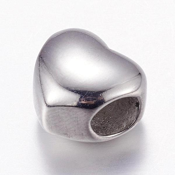 PandaHall 304 Stainless Steel European Beads, Large Hole Beads, Heart, Stainless Steel Color, 10x11x8mm, Hole: 5mm 304 Stainless Steel Heart
PandaHall 304 Stainless Steel European Beads, Large Hole Beads, Heart, Stainless Steel Color, 10x11x8mm, Hole: 5mm 304 Stainless Steel Heart