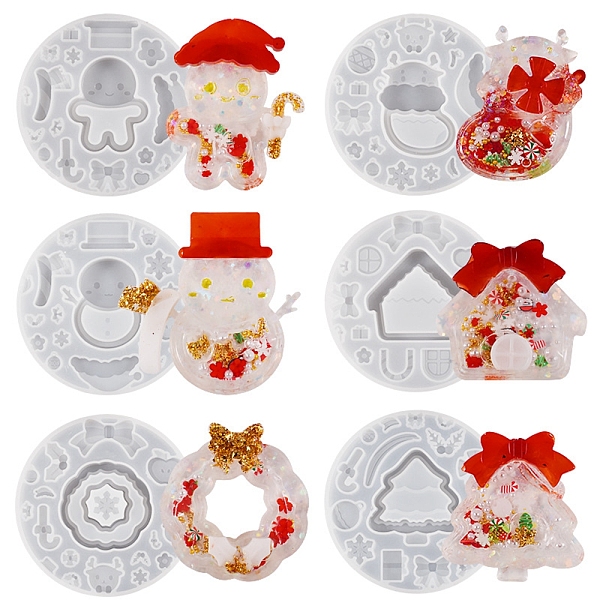 PandaHall Christmas Theme Wreath/Sock/Tree/Snowman/Gingerbread Man/House DIY Silicone Quicksand Molds, Shaker Molds, Portrait Sculpture..., White
PandaHall Christmas Theme Wreath/Sock/Tree/Snowman/Gingerbread Man/House DIY Silicone Quicksand Molds, Shaker Molds, Portrait Sculpture..., White
