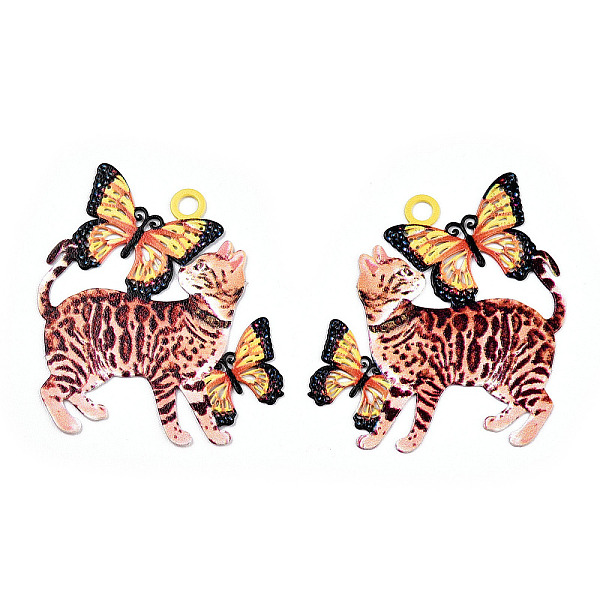 PandaHall Spray Painted 430 Stainless Steel Filigree Pendants, Cat with Butterfly Charm, Sienna, 39.5x35x0.5mm, Hole: 2.8mm 430 Stainless..., Brown
PandaHall Spray Painted 430 Stainless Steel Filigree Pendants, Cat with Butterfly Charm, Sienna, 39.5x35x0.5mm, Hole: 2.8mm 430 Stainless..., Brown