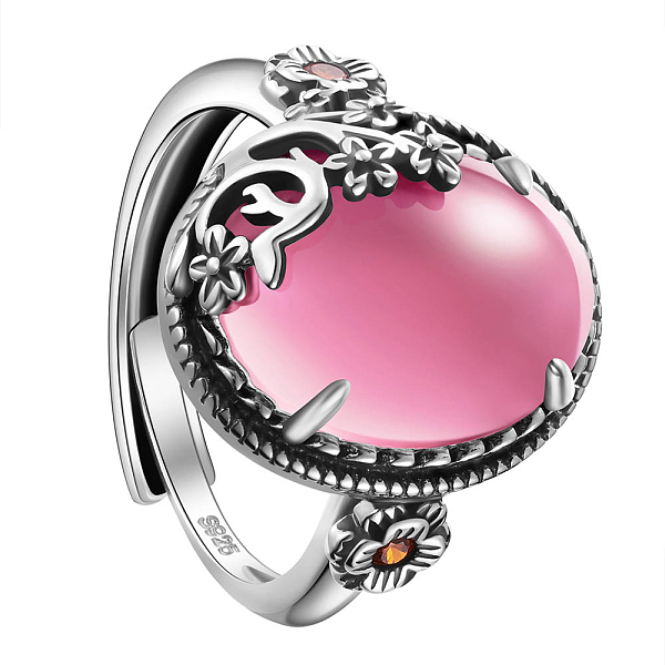 PandaHall SHEGRACE 925 Sterling Silver Adjustable Rings, with Grade AAA Cubic Zirconia, Oval with Flower, Antique Silver, Pink, US Size 9...
PandaHall SHEGRACE 925 Sterling Silver Adjustable Rings, with Grade AAA Cubic Zirconia, Oval with Flower, Antique Silver, Pink, US Size 9...