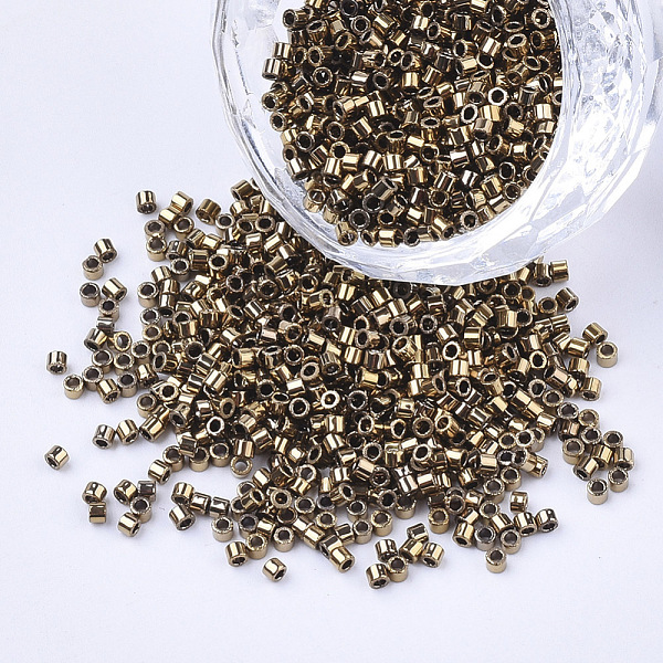 PandaHall Electroplate Cylinder Seed Beads, Uniform Size, Metallic Colours, Goldenrod, 1.5~2x1~2mm, Hole: 0.8mm, about 4000pcs/bag, about..., Gold
PandaHall Electroplate Cylinder Seed Beads, Uniform Size, Metallic Colours, Goldenrod, 1.5~2x1~2mm, Hole: 0.8mm, about 4000pcs/bag, about..., Gold