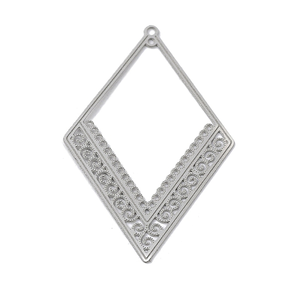 PandaHall 304 Stainless Steel Pendants, Rhombus Charm, Stainless Steel Color, 40x26x0.3mm, Hole: 0.9mm & 1.2mm 304 Stainless Steel Rhombus
PandaHall 304 Stainless Steel Pendants, Rhombus Charm, Stainless Steel Color, 40x26x0.3mm, Hole: 0.9mm & 1.2mm 304 Stainless Steel Rhombus