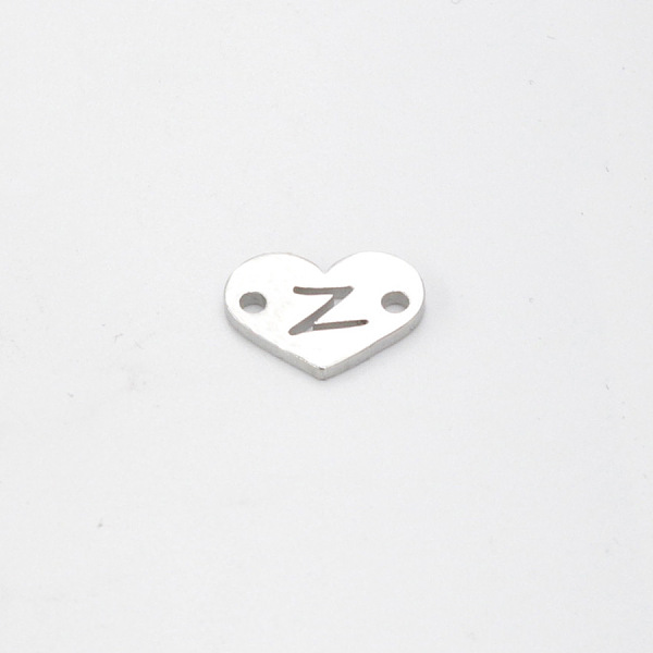 PandaHall 304 Stainless Steel Links, Heart with Letter, Stainless Steel Color, Letter.Z, 9x12x1mm, Hole: 1.2mm 304 Stainless Steel Heart
PandaHall 304 Stainless Steel Links, Heart with Letter, Stainless Steel Color, Letter.Z, 9x12x1mm, Hole: 1.2mm 304 Stainless Steel Heart