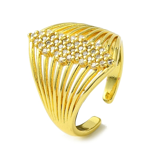 PandaHall Brass Micro Pave Cubic Zirconia Open Cuff Rings, Multi Lines Wide Band Rings, Real 16K Gold Plated, US Size 6 3/4(17.1mm)..., Clear
PandaHall Brass Micro Pave Cubic Zirconia Open Cuff Rings, Multi Lines Wide Band Rings, Real 16K Gold Plated, US Size 6 3/4(17.1mm)..., Clear
