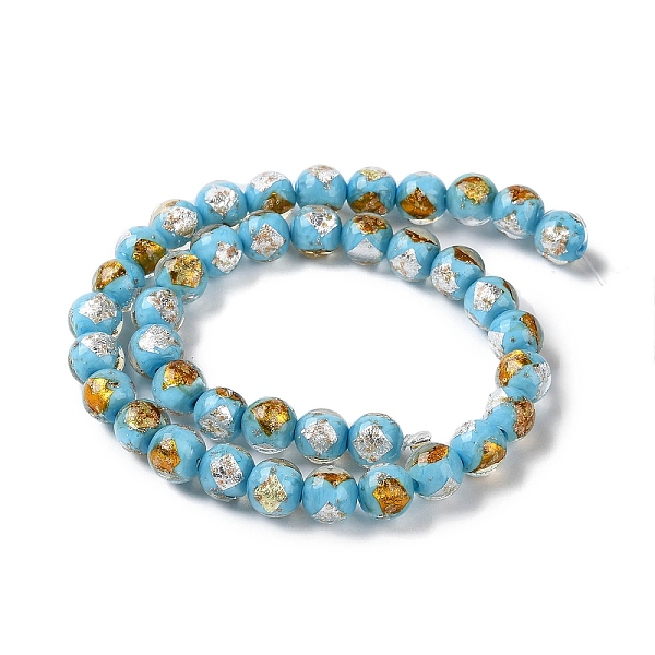 PandaHall Handmade Gold & Silver Foil Lampwork Beads, Round, Light Sky Blue, 10~10.5mm, Hole: 1.6~1.8mm, about 40pcs/strand, 14.57 inch...
PandaHall Handmade Gold & Silver Foil Lampwork Beads, Round, Light Sky Blue, 10~10.5mm, Hole: 1.6~1.8mm, about 40pcs/strand, 14.57 inch...