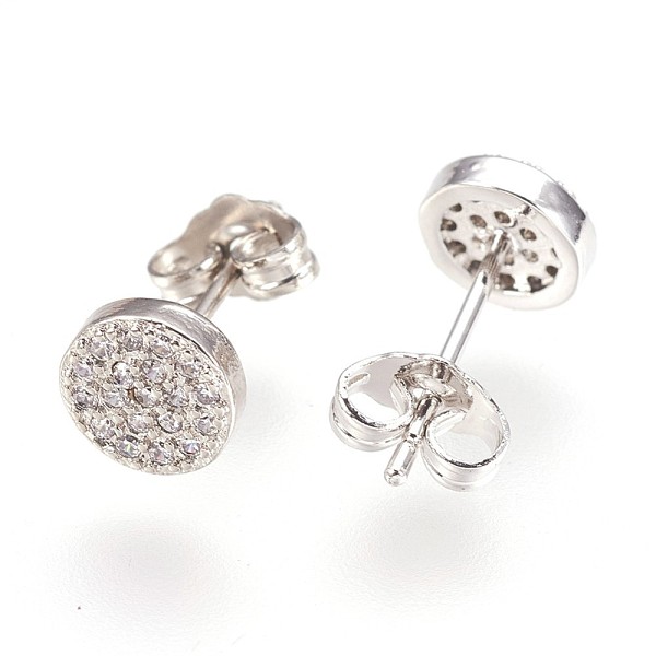 PandaHall Brass Ear Studs, with Cubic Zirconia, Lead Free & Cadmium Free & Nickel Free, Flat Round, Clear, Platinum, 6x2mm, Pin: 0.8mm Cubic...
PandaHall Brass Ear Studs, with Cubic Zirconia, Lead Free & Cadmium Free & Nickel Free, Flat Round, Clear, Platinum, 6x2mm, Pin: 0.8mm Cubic...