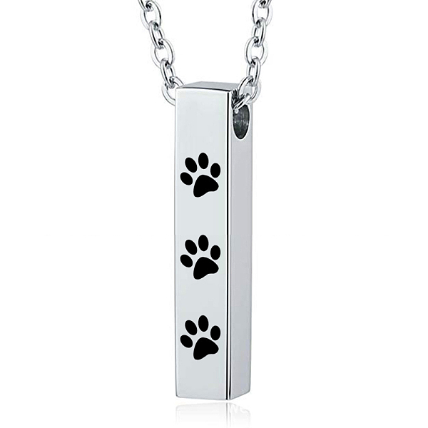 PandaHall 304 Stainless Steel Urn Ashes Pendants, Cuboid with Paw Print, Stainless Steel Color, 30x6x6mm 304 Stainless Steel Cuboid
PandaHall 304 Stainless Steel Urn Ashes Pendants, Cuboid with Paw Print, Stainless Steel Color, 30x6x6mm 304 Stainless Steel Cuboid
