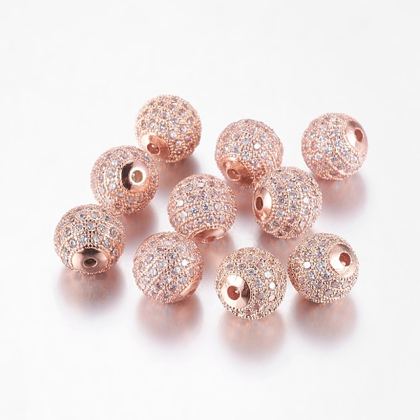 PandaHall Brass Micro Pave Cubic Zirconia Beads, Round, Rose Gold, 10mm, Hole: 2mm Brass+Cubic Zirconia Round
PandaHall Brass Micro Pave Cubic Zirconia Beads, Round, Rose Gold, 10mm, Hole: 2mm Brass+Cubic Zirconia Round