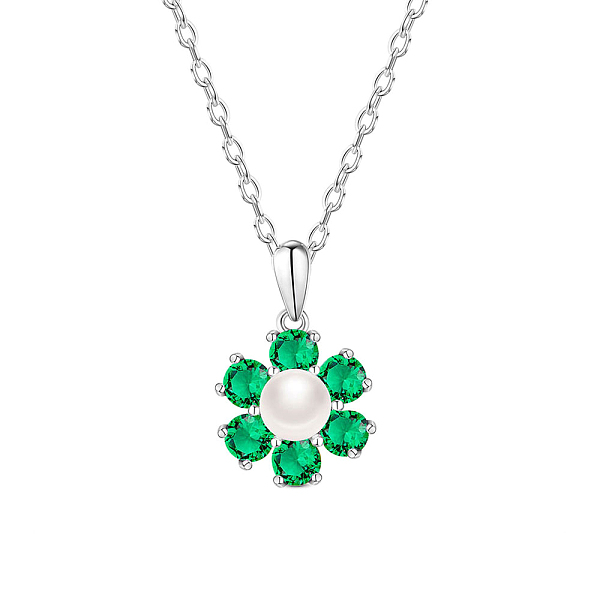PandaHall SHEGRACE Elegant Rhodium Plated 925 Sterling Silver Pendant Necklace, Micro Pave AAA Cubic Zirconia Flower Pendant, with..., Green
PandaHall SHEGRACE Elegant Rhodium Plated 925 Sterling Silver Pendant Necklace, Micro Pave AAA Cubic Zirconia Flower Pendant, with..., Green
