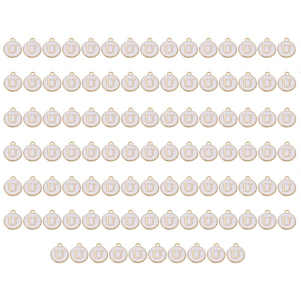 PandaHall Golden Plated Enamel Alloy Charms, Enamelled Sequins, Flat Round, White, Letter.U, 14x12x2mm, Hole: 1.5mm, 100pcs/Box Alloy+Enamel...
PandaHall Golden Plated Enamel Alloy Charms, Enamelled Sequins, Flat Round, White, Letter.U, 14x12x2mm, Hole: 1.5mm, 100pcs/Box Alloy+Enamel...