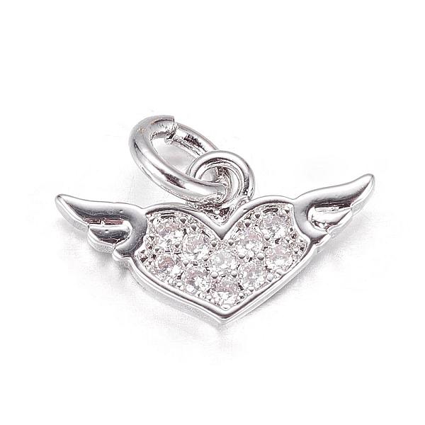 PandaHall Brass Micro Pave Cubic Zirconia Charms, Heart with Wing, Platinum, 8x14x1.5mm, Hole: 3mm Brass+Cubic Zirconia Heart
PandaHall Brass Micro Pave Cubic Zirconia Charms, Heart with Wing, Platinum, 8x14x1.5mm, Hole: 3mm Brass+Cubic Zirconia Heart