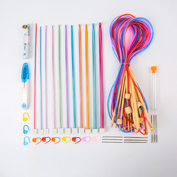 PandaHall Knitting Tool Kits, including Circular Knitting Needles, Straight Crochet Needles, Big Eye Sewing Needles, Tape Measure, Scissor..., Multicolor
PandaHall Knitting Tool Kits, including Circular Knitting Needles, Straight Crochet Needles, Big Eye Sewing Needles, Tape Measure, Scissor..., Multicolor
