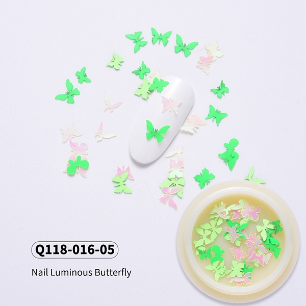 PandaHall Noctilucent Plastic Cabochons, Nail Art Decorations Accessories for Women, Mixed Butterfly, Green, 3~5x4~7x0.1mm, 50pcs/box...
PandaHall Noctilucent Plastic Cabochons, Nail Art Decorations Accessories for Women, Mixed Butterfly, Green, 3~5x4~7x0.1mm, 50pcs/box...