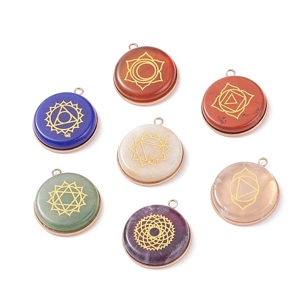 PandaHall Natural & Synthetic Mixed Stone Pendants, with 304 Stainless Steel Findings, Flat Round with Chakra Pattern, Mixed Dyed and Undyed...
PandaHall Natural & Synthetic Mixed Stone Pendants, with 304 Stainless Steel Findings, Flat Round with Chakra Pattern, Mixed Dyed and Undyed...