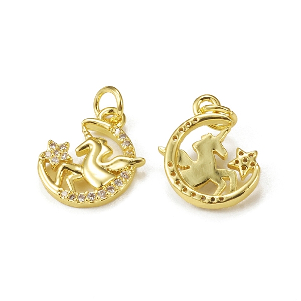 PandaHall Brass Micro Pave Cubic Zirconia Pendants, with Jump Ring, Moon with Unicorn Charm, Golden, 15.5x13x2.5mm, Hole: 3mm Brass+Cubic..., Clear
PandaHall Brass Micro Pave Cubic Zirconia Pendants, with Jump Ring, Moon with Unicorn Charm, Golden, 15.5x13x2.5mm, Hole: 3mm Brass+Cubic..., Clear
