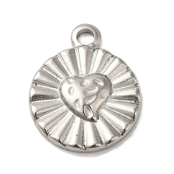 PandaHall 304 Stainless Steel Charms, Flat Round with Heart, Stainless Steel Color, 15x12x2mm, Hole: 1.8mm 304 Stainless Steel Flat Round
PandaHall 304 Stainless Steel Charms, Flat Round with Heart, Stainless Steel Color, 15x12x2mm, Hole: 1.8mm 304 Stainless Steel Flat Round