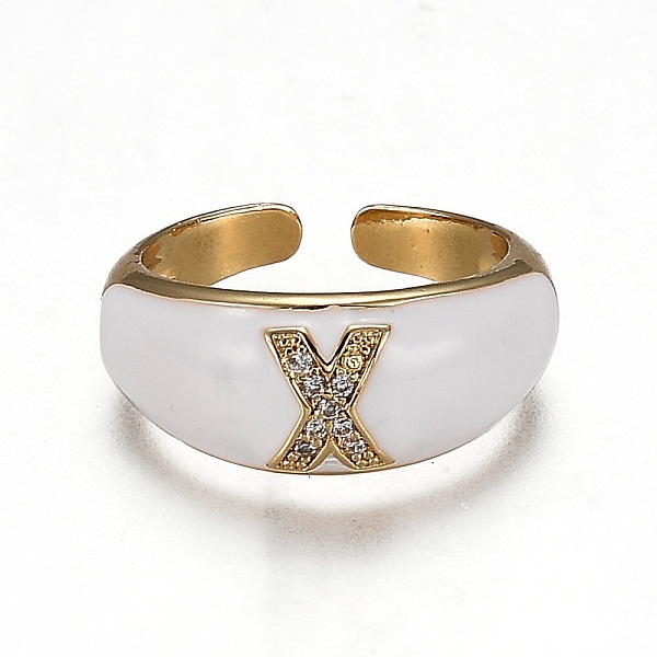 PandaHall Brass Micro Pave Clear Cubic Zirconia Cuff Rings, Open Rings, with Enamel, Cadmium Free & Lead Free, Golden, Letter.X, US Size 7...
PandaHall Brass Micro Pave Clear Cubic Zirconia Cuff Rings, Open Rings, with Enamel, Cadmium Free & Lead Free, Golden, Letter.X, US Size 7...
