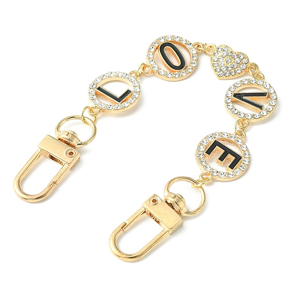 PandaHall Word LOVE Alloy Rhinestone & Enamel Link Bag Extender Chains, with Alloy Swivel Clasps, Light Gold, 18.5cm Alloy+Enamel Flat Round..., Black
PandaHall Word LOVE Alloy Rhinestone & Enamel Link Bag Extender Chains, with Alloy Swivel Clasps, Light Gold, 18.5cm Alloy+Enamel Flat Round..., Black