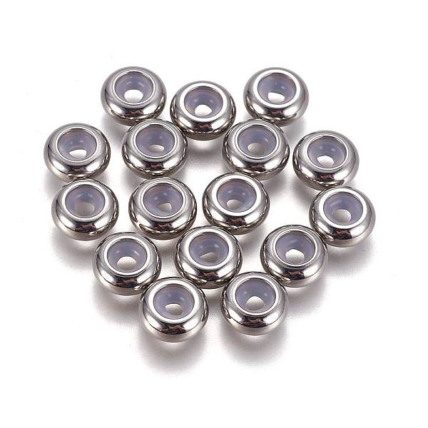 PandaHall 304 Stainless Steel Beads, with Rubber Inside, Slider Beads, Stopper Beads, Rondelle, Stainless Steel Color, 10x4~5mm, Hole: 5mm...
PandaHall 304 Stainless Steel Beads, with Rubber Inside, Slider Beads, Stopper Beads, Rondelle, Stainless Steel Color, 10x4~5mm, Hole: 5mm...