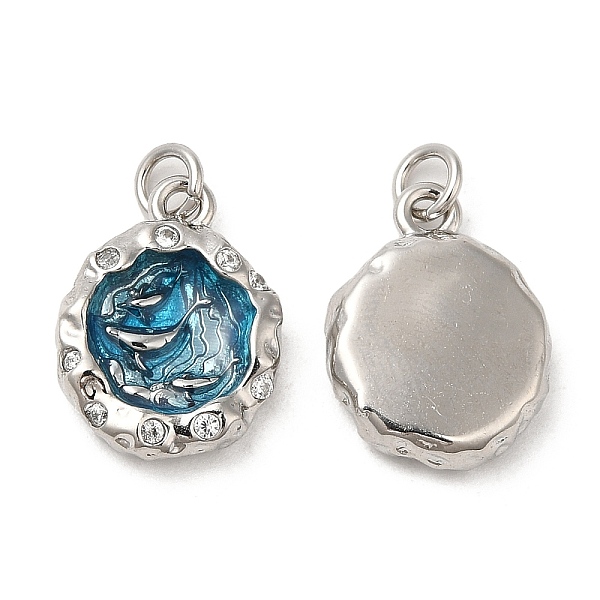 PandaHall Rack Plating Brass Charms, with Cubic Zirconia and Enamel, Lead Free & Cadmium Free, Long-Lasting Plated, Flat Round, Platinum..., Cyan
PandaHall Rack Plating Brass Charms, with Cubic Zirconia and Enamel, Lead Free & Cadmium Free, Long-Lasting Plated, Flat Round, Platinum..., Cyan