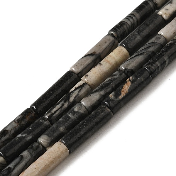 PandaHall Natural Black Silk Stone/Netstone Beads Strands, Column, 13.5~14x4~4.5mm, Hole: 1.2mm, about 28pcs/strand, 15.16''(38.5cm) ...
PandaHall Natural Black Silk Stone/Netstone Beads Strands, Column, 13.5~14x4~4.5mm, Hole: 1.2mm, about 28pcs/strand, 15.16''(38.5cm) ...